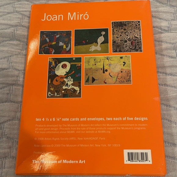 Joan Miro Museum of Modern Art Set of Ten Note Cards and Envelopes - Picture 2 of 5